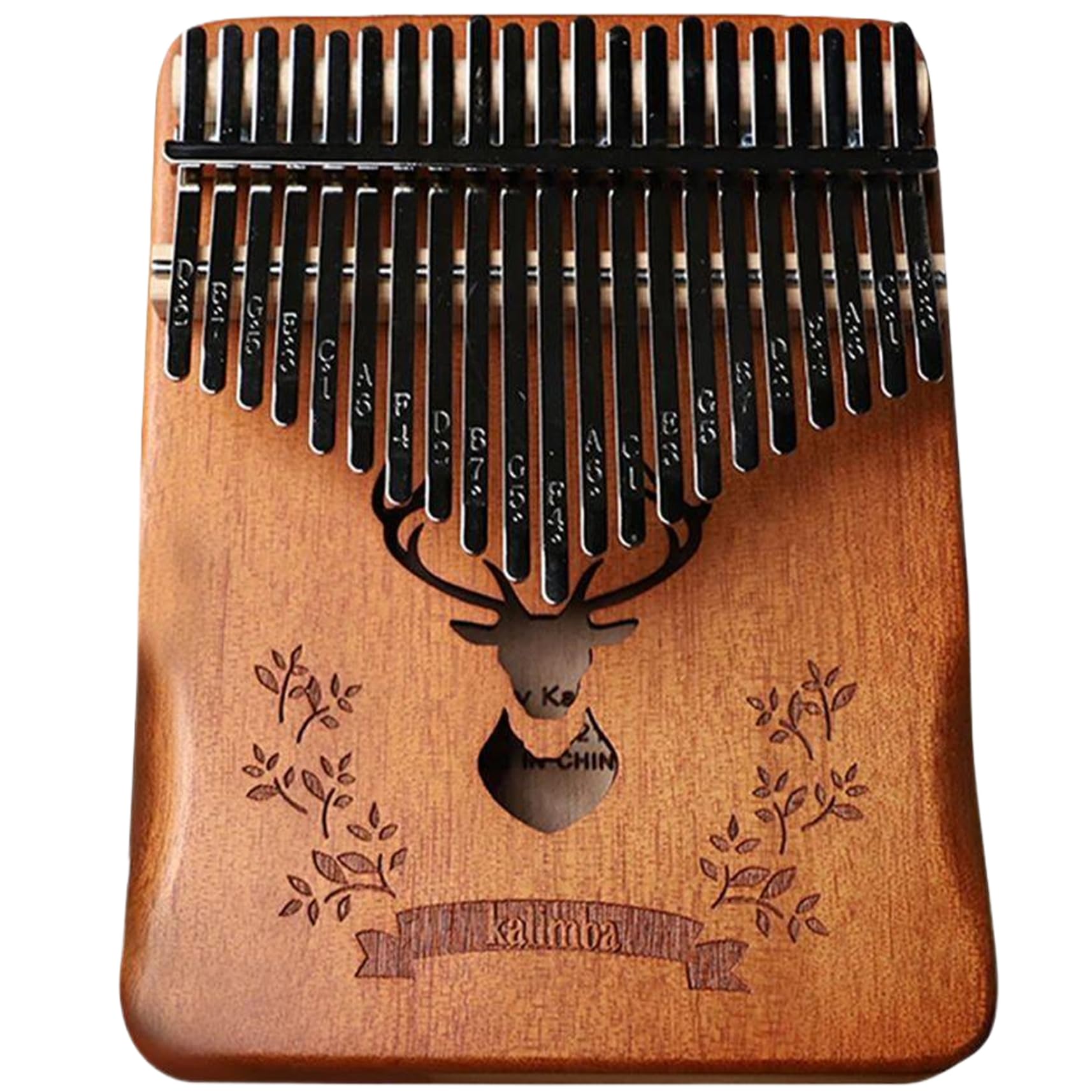 Piano à pouce Kalimba 21 touches en bois Kalimba Piano à pouce accordé portable avec sculpture portable pour enfants, adultes, débutants, cerf Pia