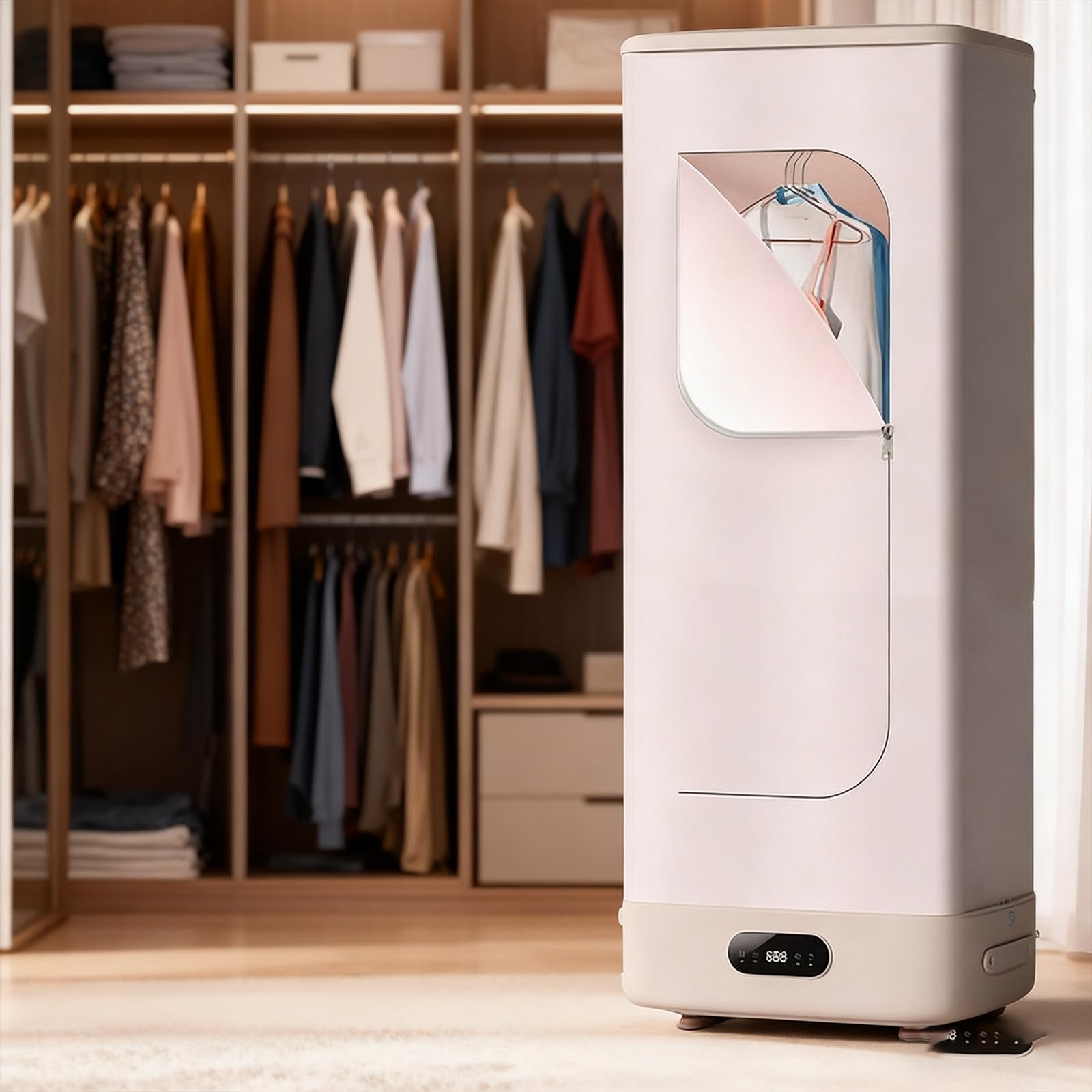 Elektrischer Wäschetrockner, 800 W Abnehmbarer Trockner, Tragbarer Trockner, Timer, Fernbedienung, Geeignet für Geschäftsreisen, Schlafsäle, Wohnungen, Hotels, Campingplätze