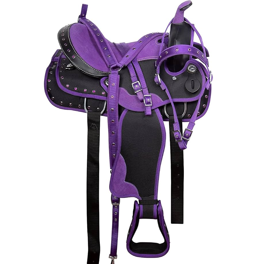 Purple Western Light Weight Cordura Synthetic Horse