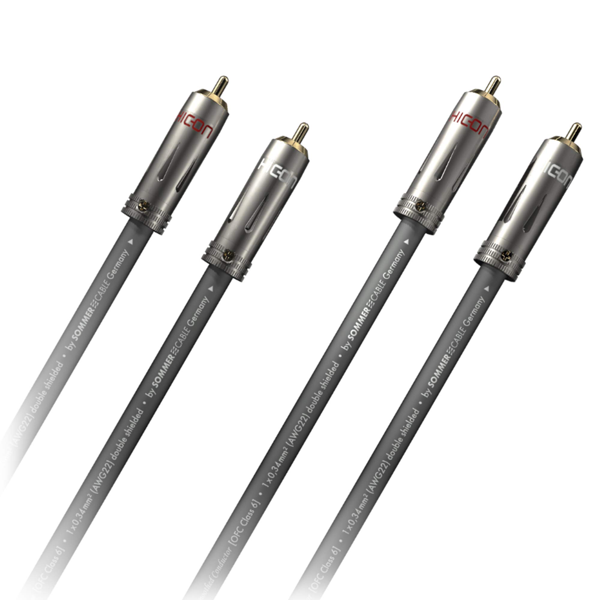 Sommer Cable HICON Cavo 75 cm stereo AF phono Stratos Cavo RCA 1 x 0,34 mm² 0,75 m - ST8F-0075