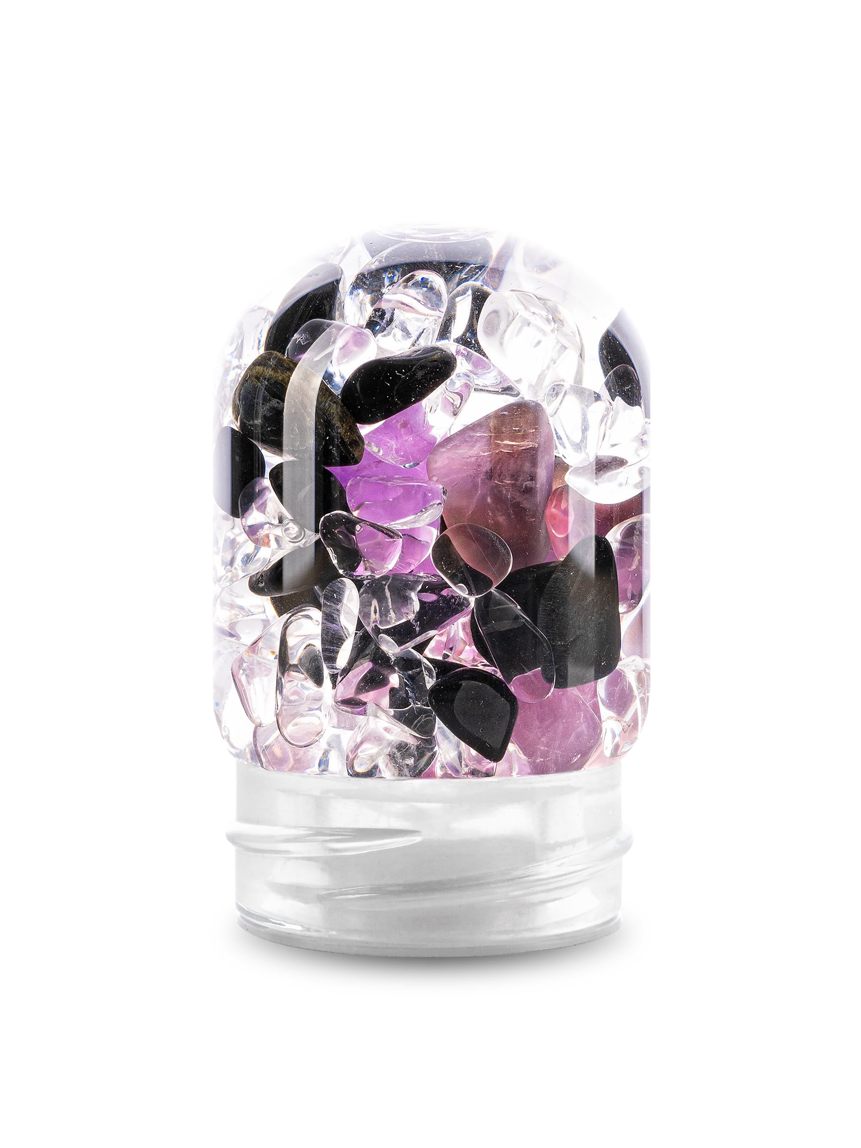 VitaJuwel ViA BALANCE - Bottiglia d'acqua in cristallo con sodalite, calcedonio e quarzo trasparente, con pace interiore, riflessione e meditazione