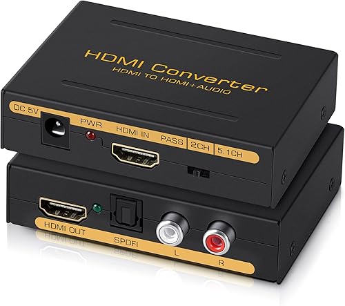 avedio links Convertidor extractor de audio HDMI 4K a 60Hz, adaptador de divisor de audio de video HDMI + (SPDIF + LR estéreo), compatible con Fire