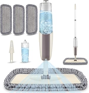 MEXERRIS Fregona Mopa con Pulverizador, Mopas de Limpieza Suelos Microfibra Mopa Spray Mop 410ml para el Hogar, Cocina, Azulejos, Madera Dura, Madera, Cerámica, Laminado