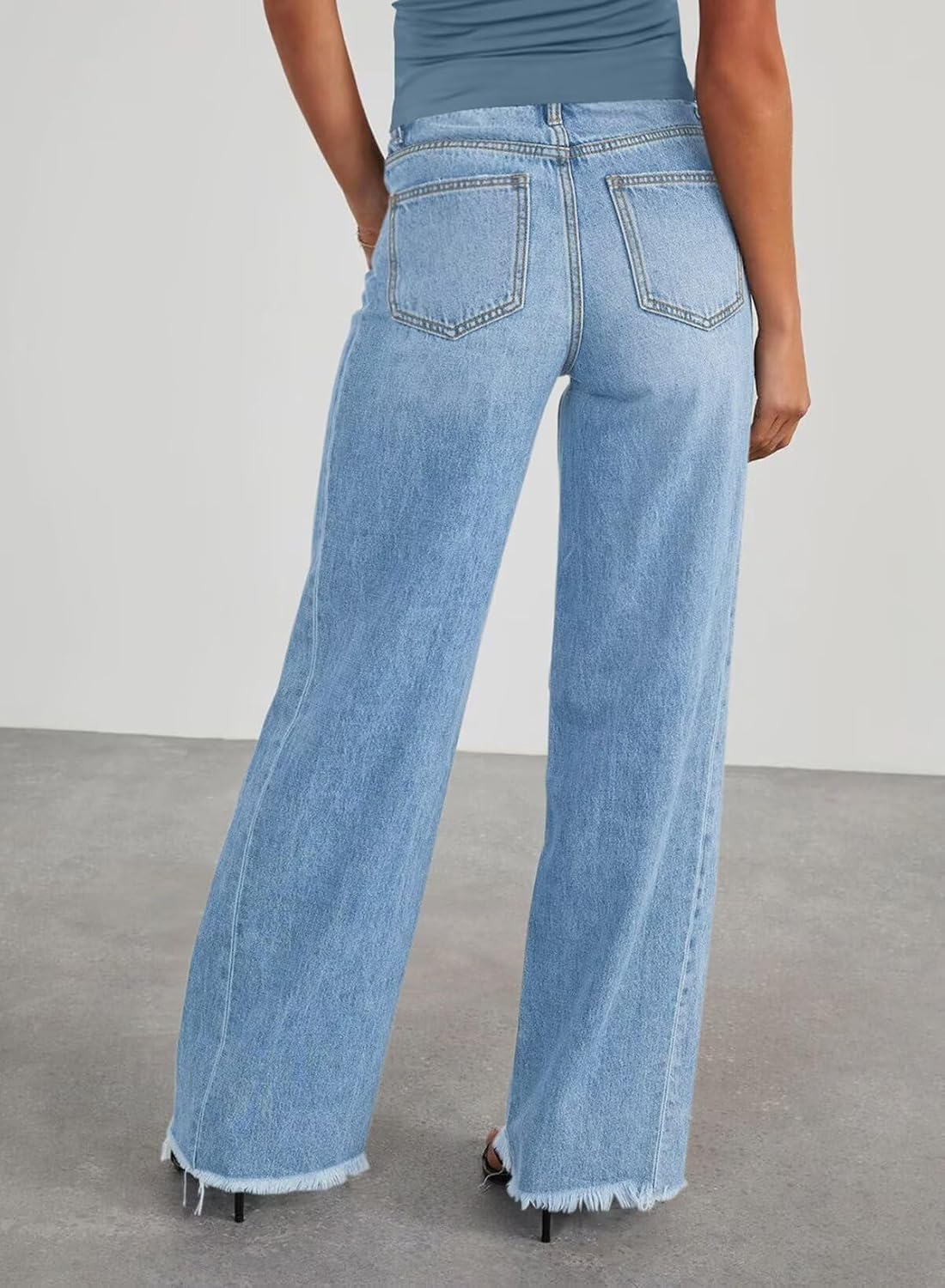 BLENCOT Maternity Jeans for Women Straight Leg Stretchy Denim Ripped Pregnancy Boyfriend Jean - Image 2