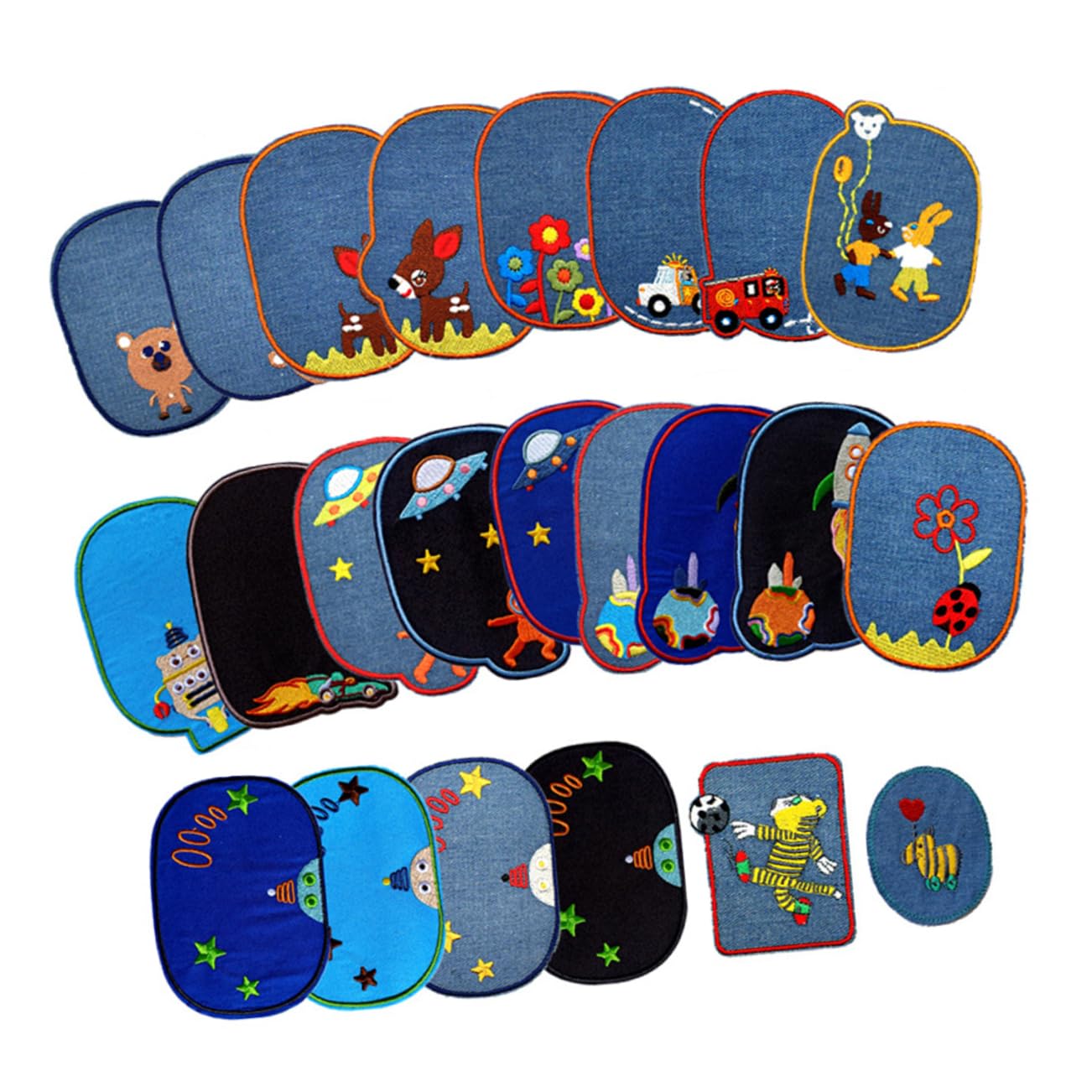 Operitacx 46pezzi Toppe Adesive Ricamate Per Jeans Giubbotti e Borse Patch Per Decorazioni Riparazioni e Creativi Per Abbigliamento Infantile e Adulti