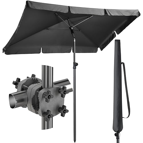 4smile Sonnenschirm Balkon SunnyShade 3-in-1 SET, Anthrazit - 200 x