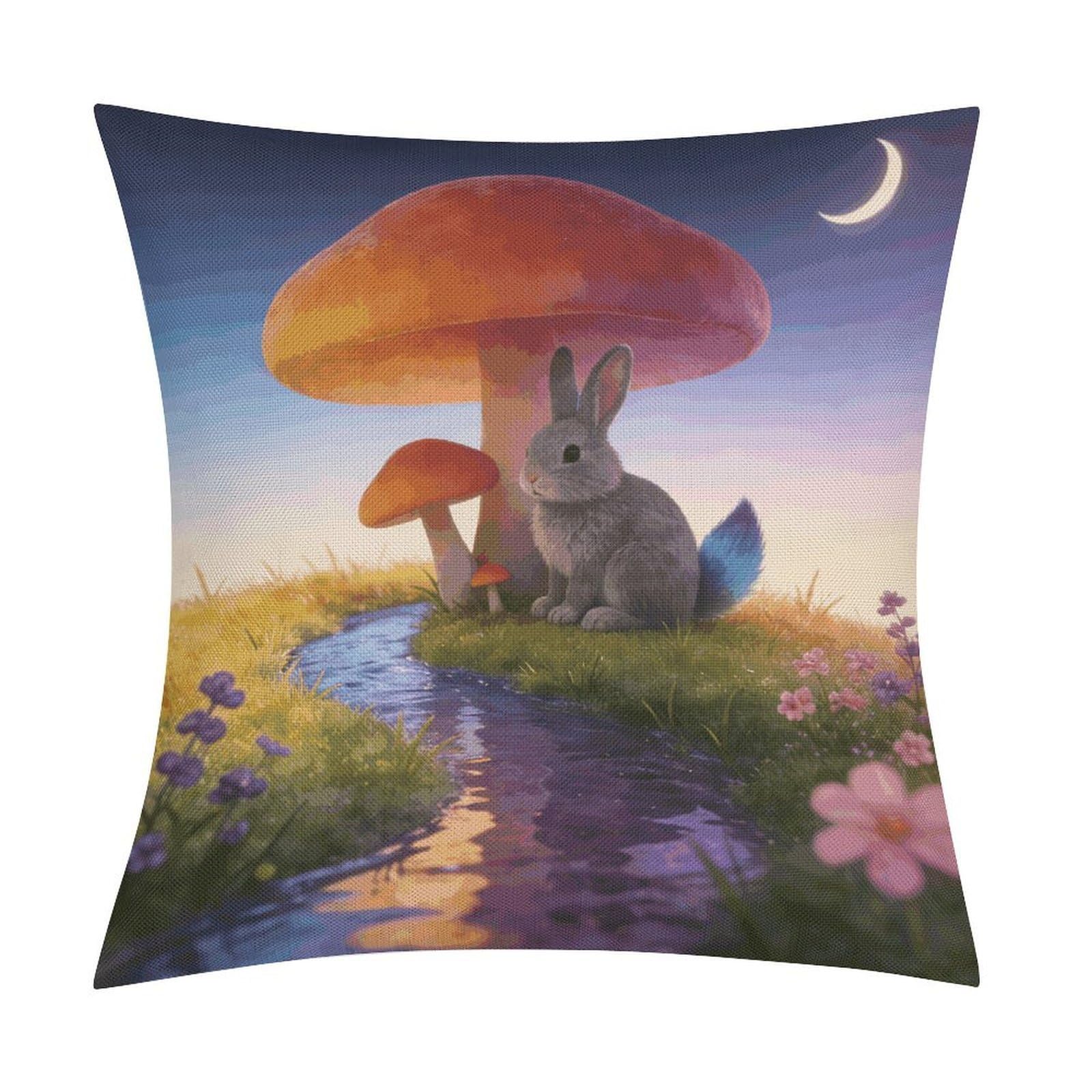 LZQPOEAS Gradient Garden Paws Throw Pillow Covers, Waterproof Faux Linen Pillow Cases with Invisible Zipper, Decorative Square Cushion Covers for Sofa Couch Living Room Bedroom 18x18 Inch