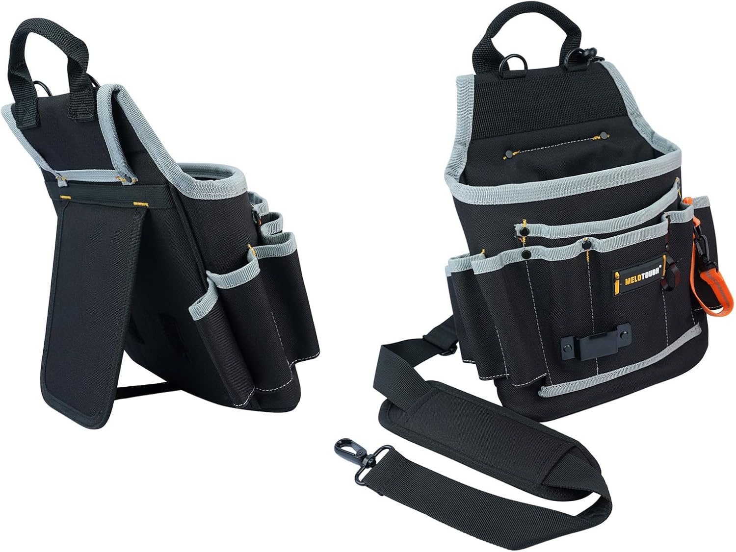 MELOTOUGH Electrician Tool Pouch Tool Belt Pouches Multiple Pockets Tool Organizer for Technician, Maintenance, HVAC