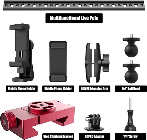 Miniatura 2 de Soporte de valla para smartphone, soporte para cámara de tenis, soporte de cámara de teléfono para GoPro, insta360 X5, teléfono celular, Mevo Start