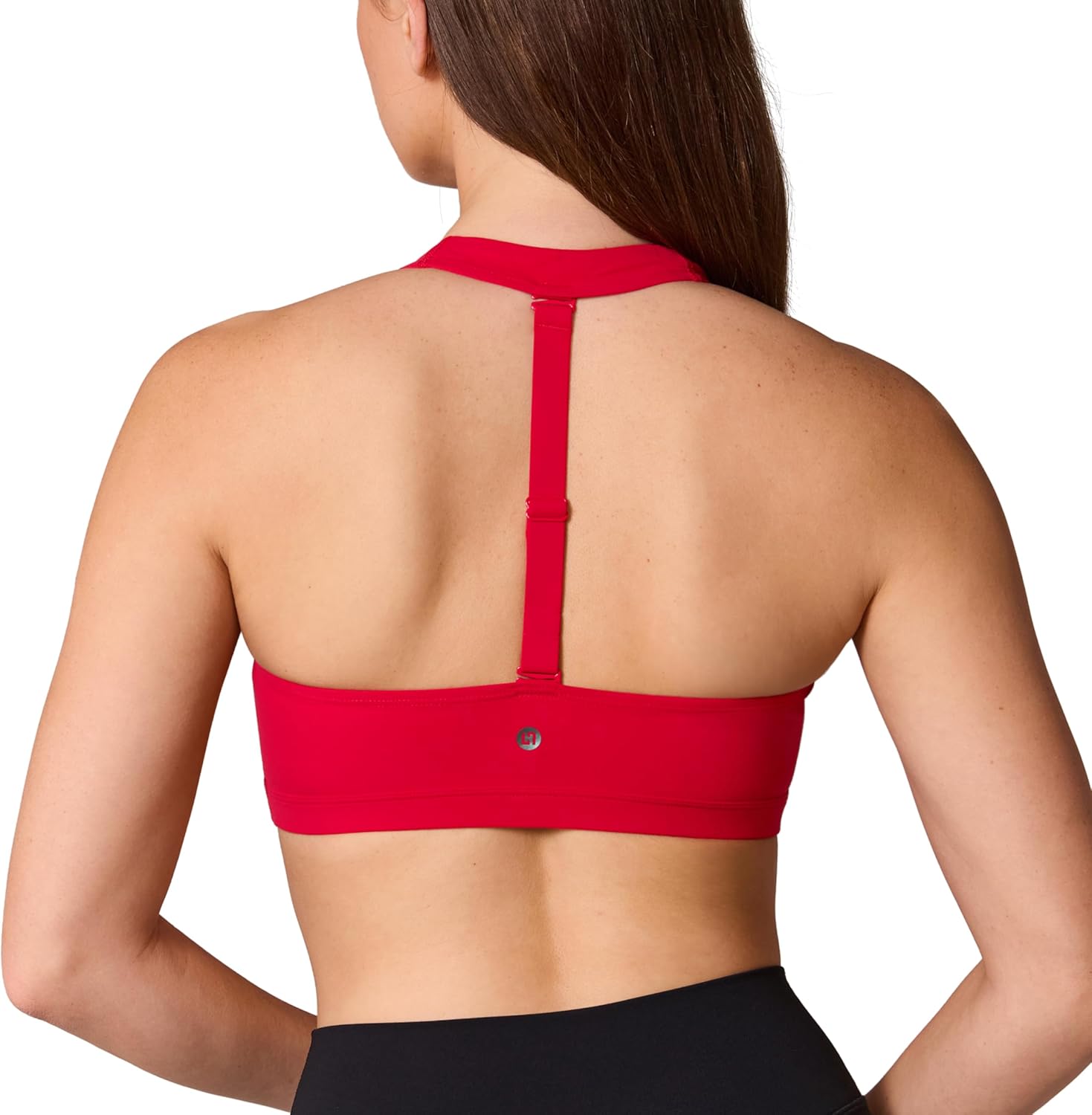 UNISSU Hugcurve Halter Detachable Racerback Sports Bras for Women Square Neck Padded Open Back Yoga Workout Top