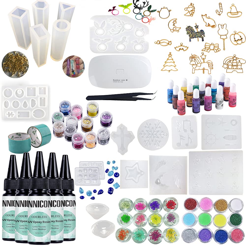 Moulage résine inodore sans bulles avec 18 moules silicone pour bijoux parfaits