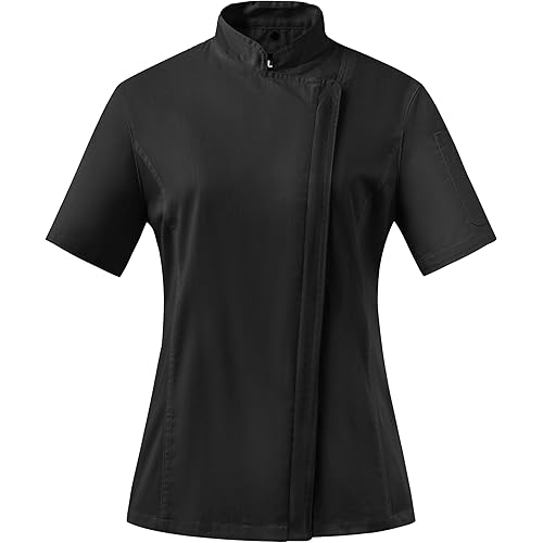 Ubon Women's Chef Coat Side Mesh Vent Zipper Chef Jacket