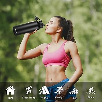 MURBONE Roestvrijstalen drinkfles, 1000ml ( 2 deksels), met rietje, BPA- vrij, thermosfles, lekvrij, geschikt voor koolzuurhoudende dranken, thermoskan, vacuüm, dubbelwandige isolatie voor sport MURBONE Roestvrijstalen drinkfles, 1000ml ( 2 deksels), met rietje, BPA- vrij, thermosfles, lekvrij, geschikt voor koolzuurhoudende dranken, thermoskan, vacuüm, dubbelwandige isolatie voor sport