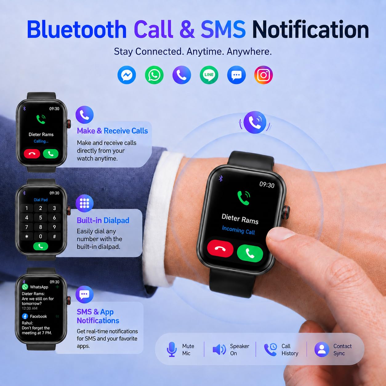 Smart Watch con Alexa integrato, 1,91" HD Fitness Tracker con chiamata