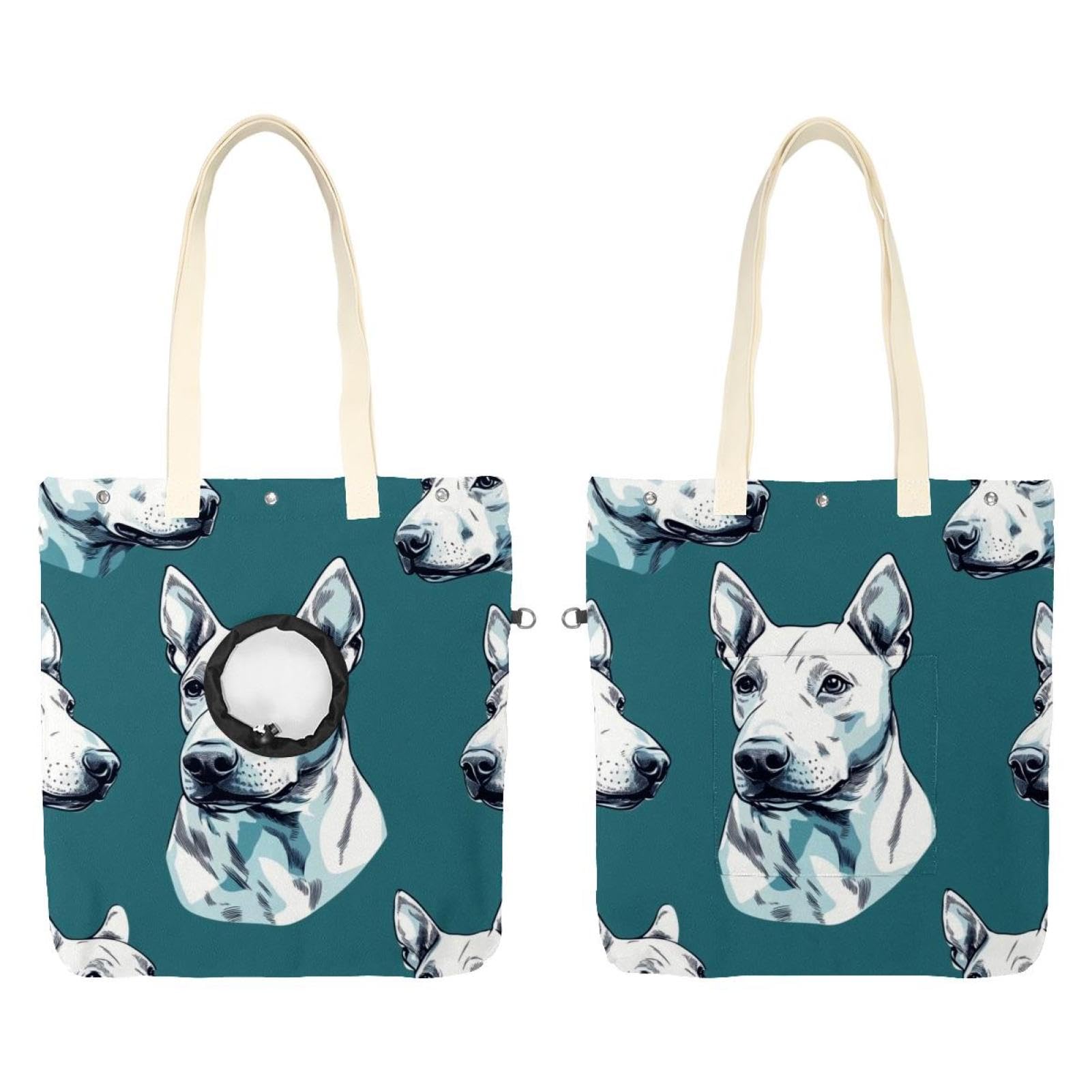 Sac à bandoulière en toile Bull Terrier pour transport portable petits animaux