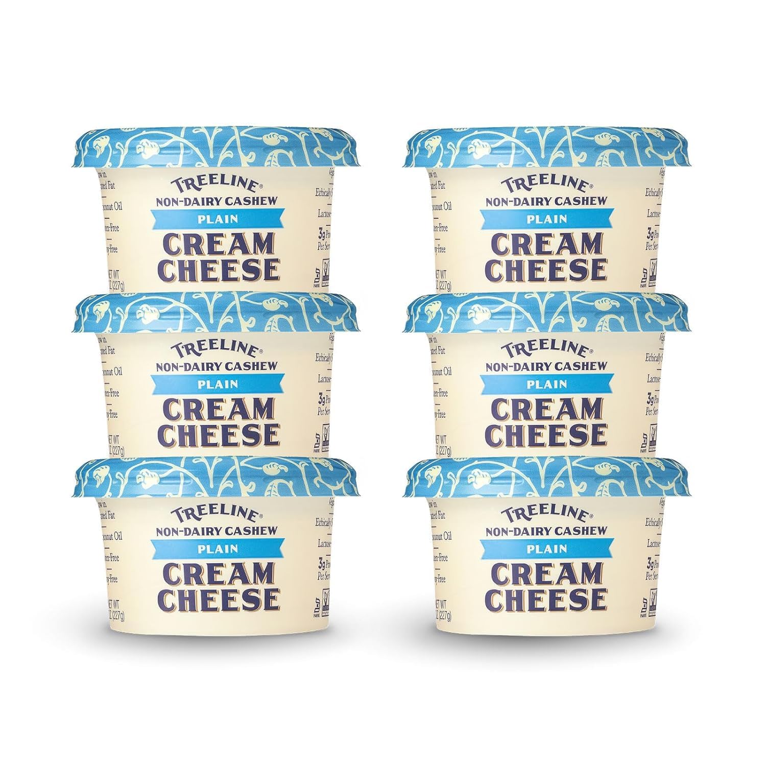 Treeline Plain Non-Dairy Cashew Cream Cheese 8 oz, 6-Pack