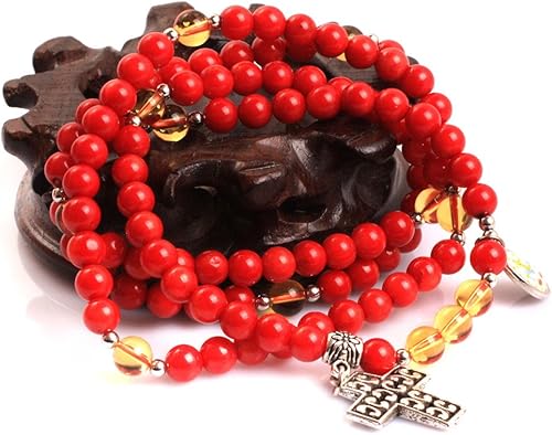 Miniatura 4 de JOE FOREMAN Pulsera de cuentas de rosario de oración episcopal anglicana, musulmana, católica, cristiana, cristiana, de 0.236 in, para hombre, 30