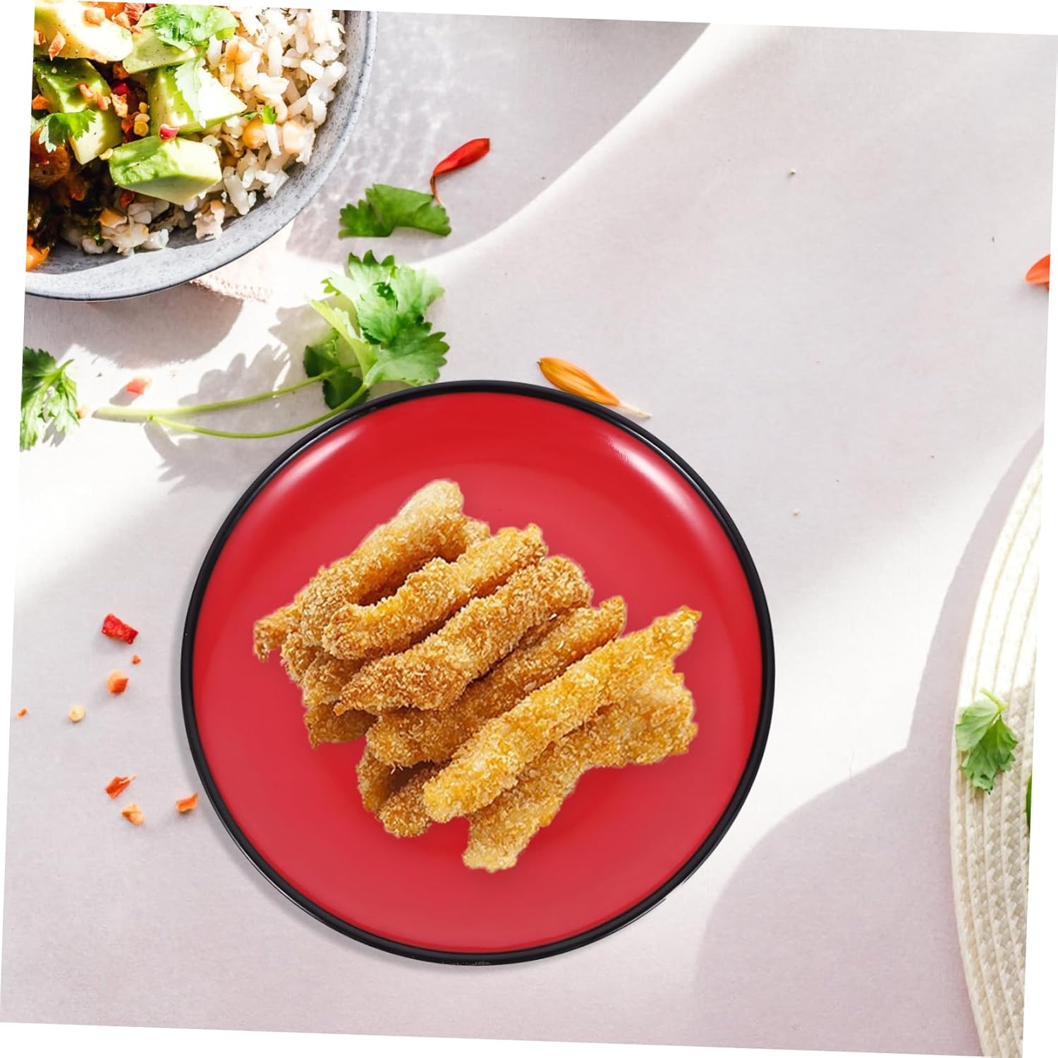 4pcs Multi-function Dessert Plates and Round Serving Dishes for Snacks Fruits and Appetizers and Easy to Clean Kitchen Supplies