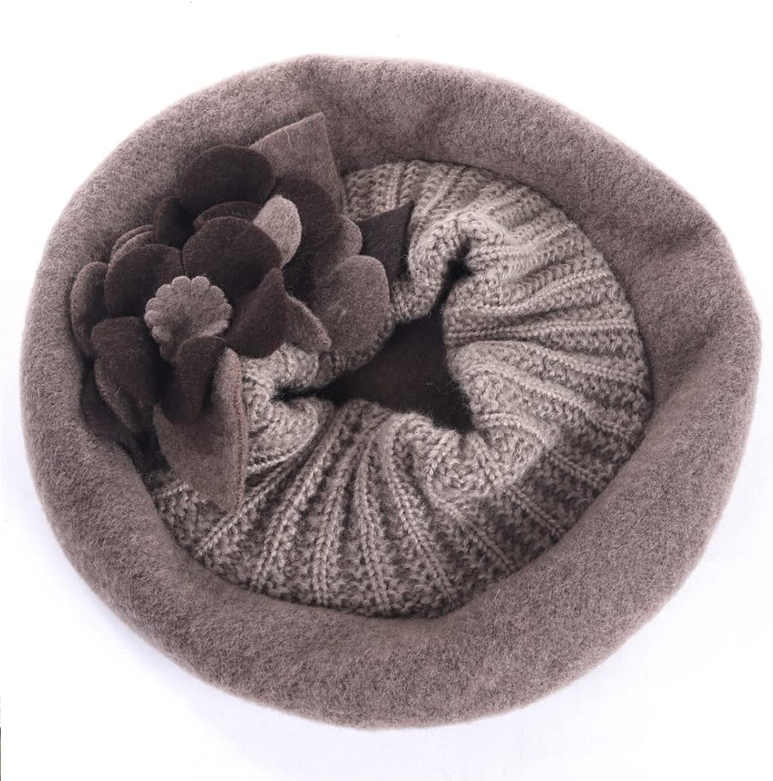 Lady French Beret 100% Wool Beret Chic Beanie Winter Hat HY023 - Image 3