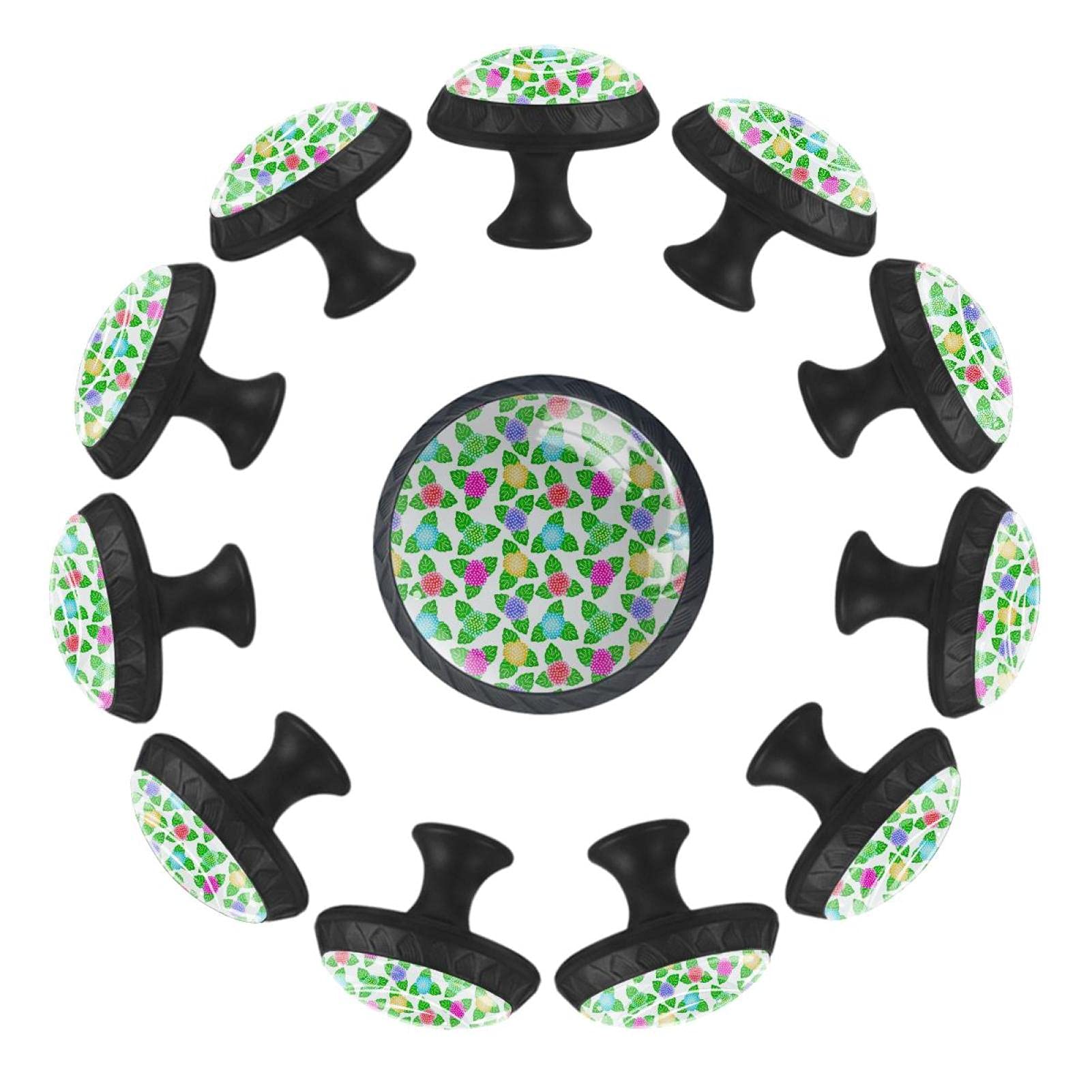 Boutons de tiroir ronds 35mm lot de 12 poignées motif floral pour commode