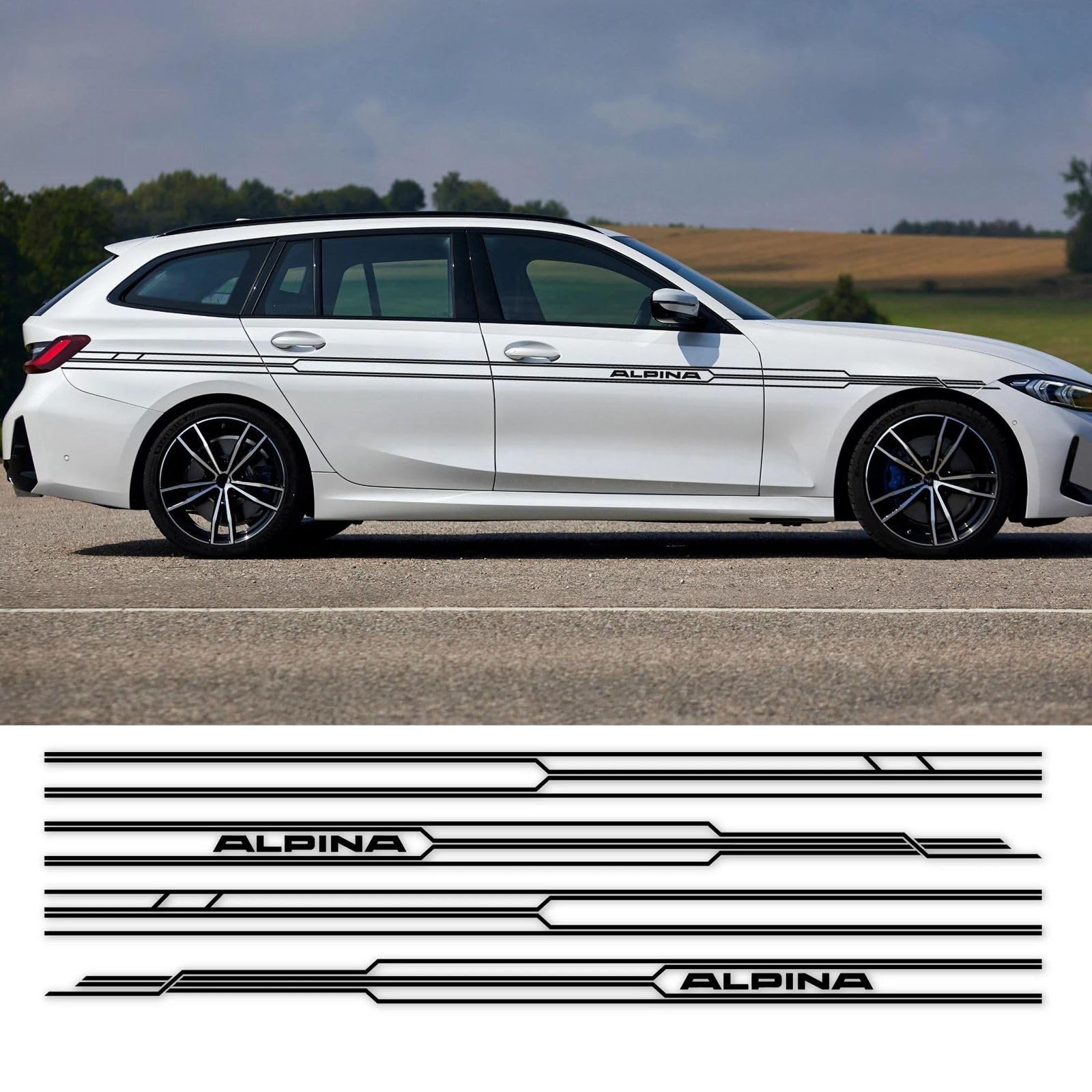 アルピナALPINAライン ステッカー値下げしました Amazon.co.jp: DZVWPNQL(小さな店) 車用ロングサイドストライプ