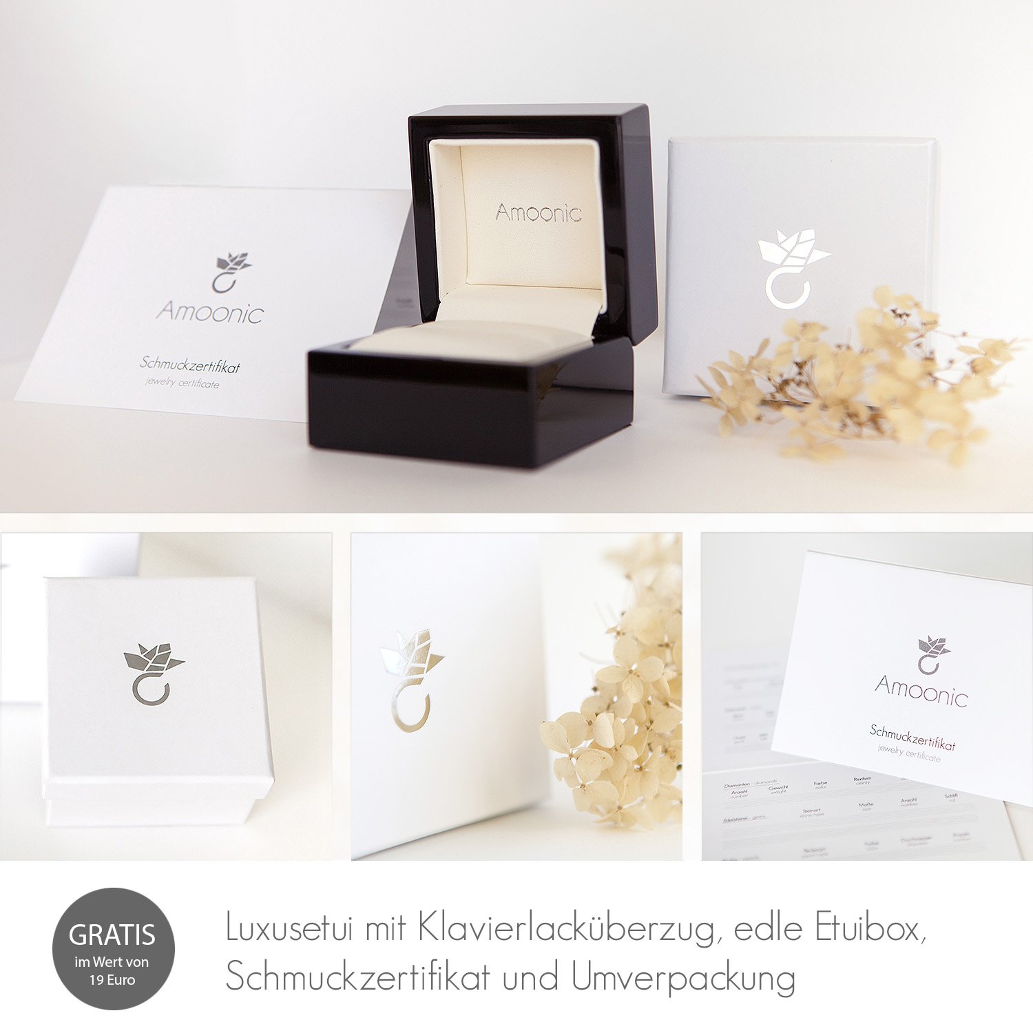 Amoonìc Spannring Verlobungsring Silber 925 mit Zirkonia Stein | Ring Zirkonia wie Diamant inkl. Luxusetui, Heiratsantrag Hochzeit Liebesgeschenke Antrag Geschenke AM195SS925ZIFA-7
