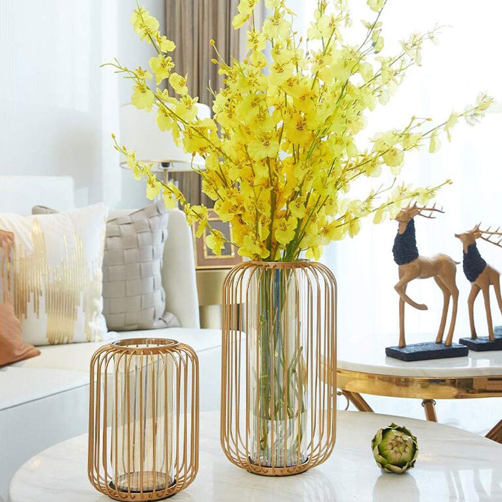 Vaso Vaso in metallo Ornamento Soggiorno Composizione floreale Mobile TV Ingresso Tavolo da pranzo Fiori secchi Fiori finti Composizione floreale Vaso In Ceramica(B)