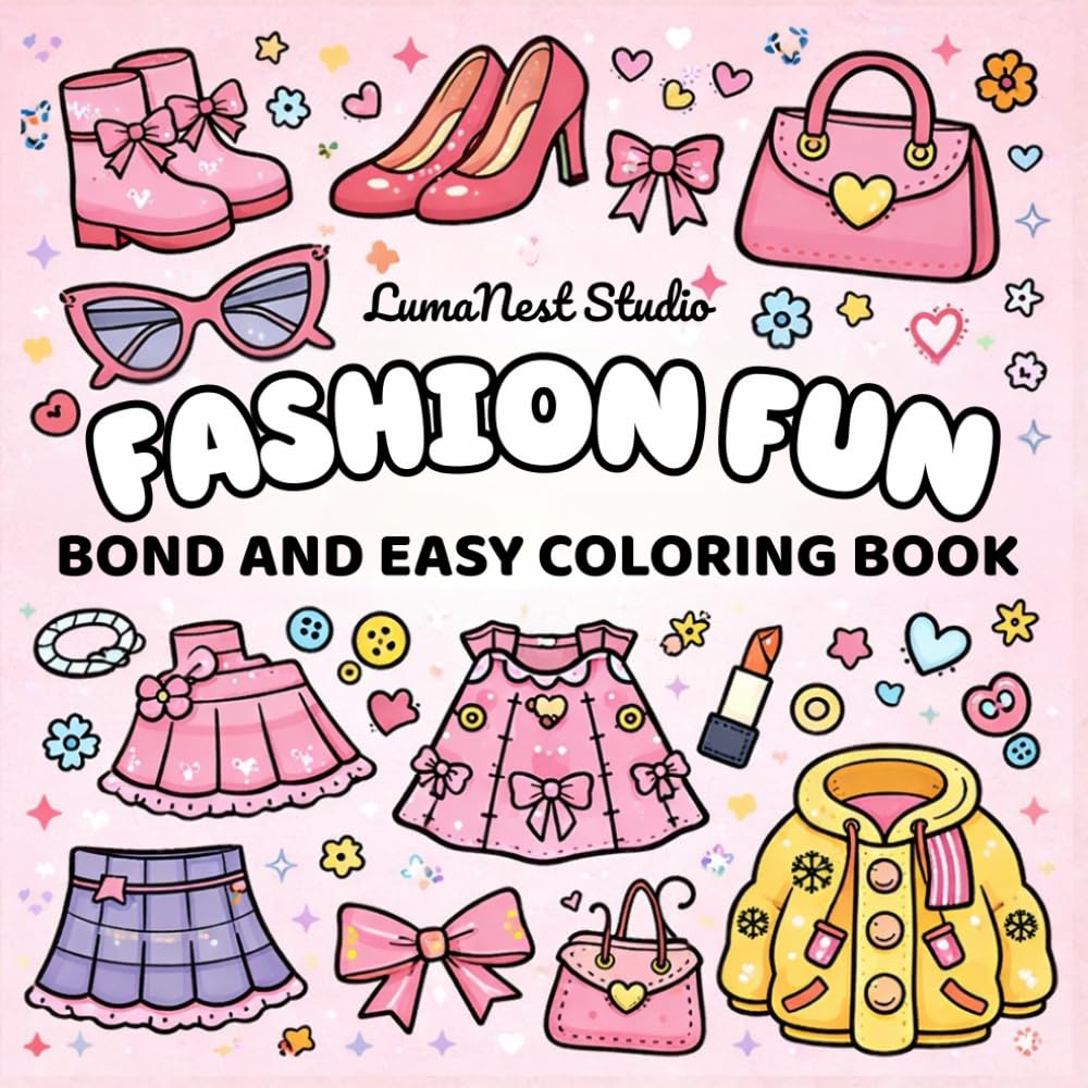 Fashion Fun Coloring Book: Bold and Easy Coloring Pages with Big and Simple Fashion Designs