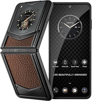 Vertu IRONFLIP Calf Skin Flip Cell Phone, Unlocked Android 5G Smartphone, Foldable Design, One-Hand Control, 50MP Camera, 12G+512G, Dual SIM, 6.9" 120Hz OLED, 65W Fast Charge (Caramel Brown)