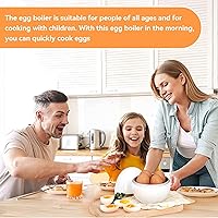 Vista 7 de Cocedor de huevos para microondas, huevos duros para microondas, 4 capacidades, caldera de vapor, escalfadora con tapa para cocinar herramientas