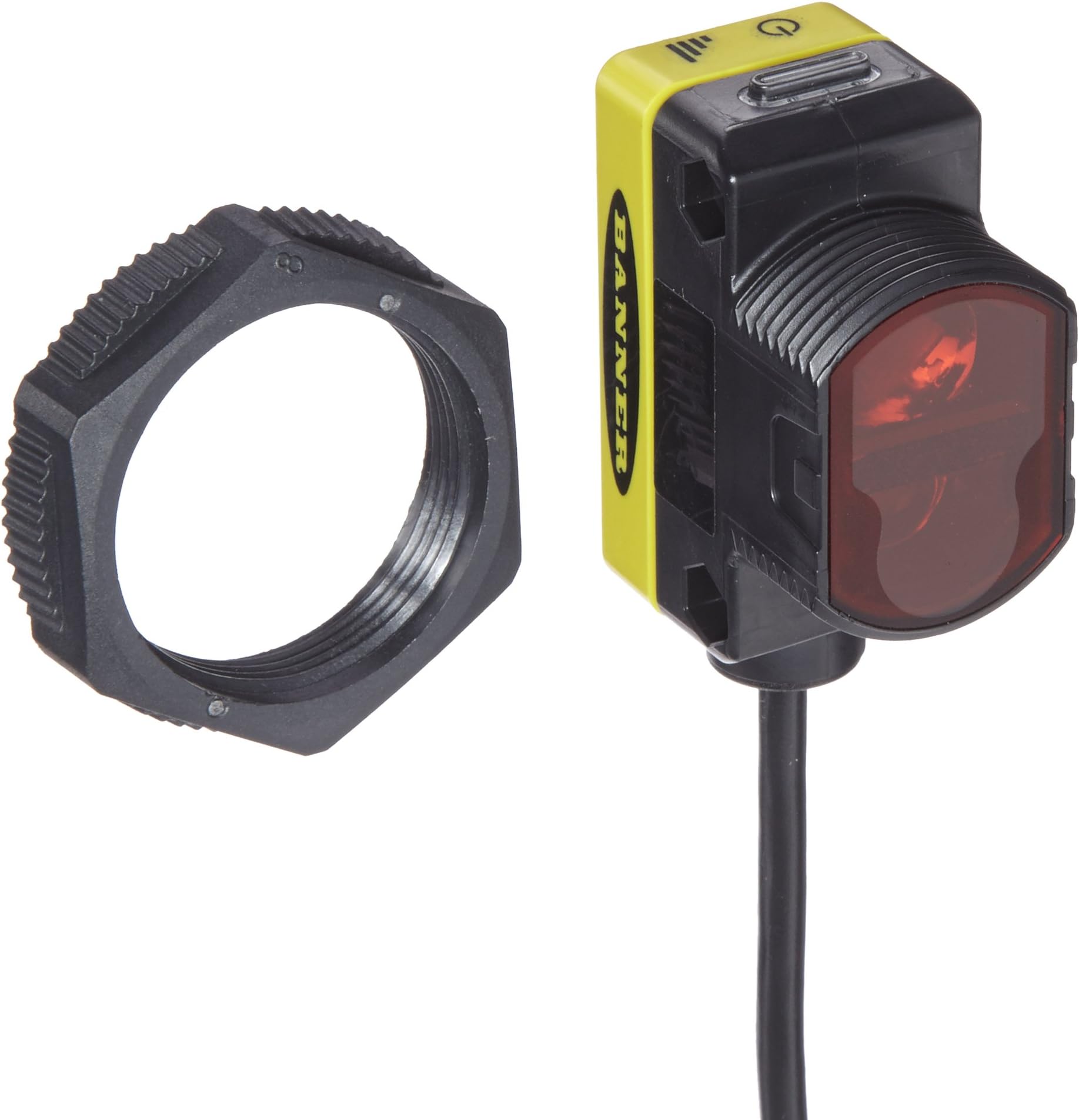 Banner QS30FF200 World Beam Universal Sensor, Fixed Field, 680nm Visible Red LED, 5 Wire Connection, 200mm Range, 2 meters Cable Length