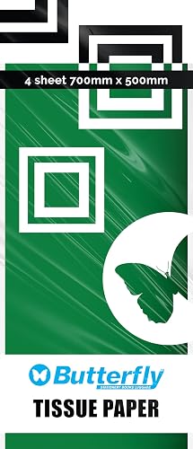 Butterfly 4 Sheets Tissue Paper, 660 mm Length x 500 mm Width, T26 Green