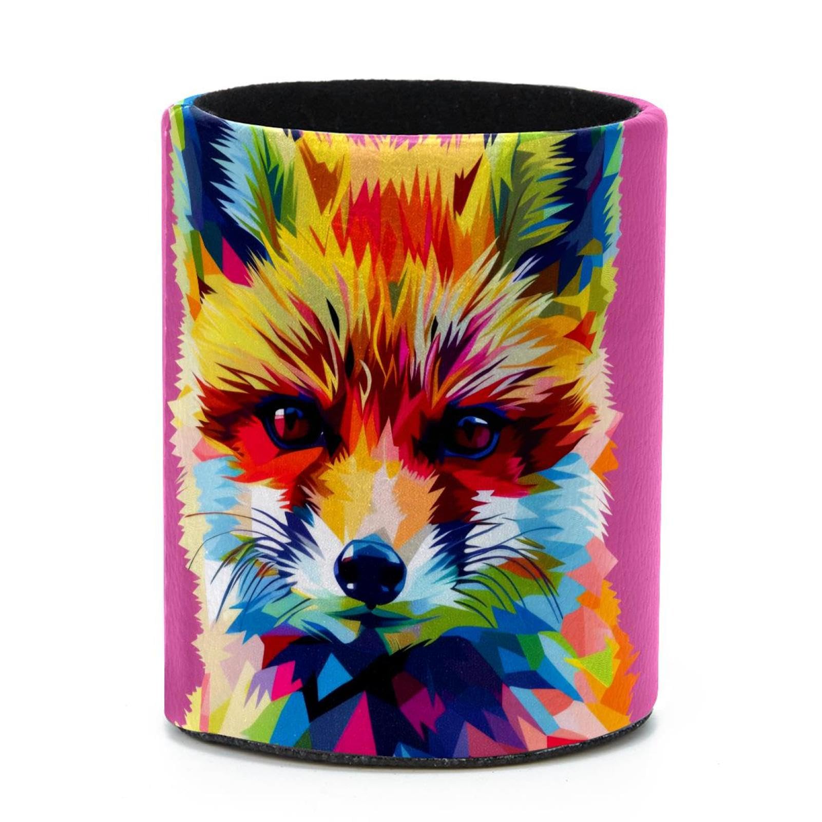 VAPOKF Round Pencil Holders for Desk, Neon Fox Pen Holders Pen Pot Makeup Brushes Storage Desktop Stationery Supplies Organiser for Home Office