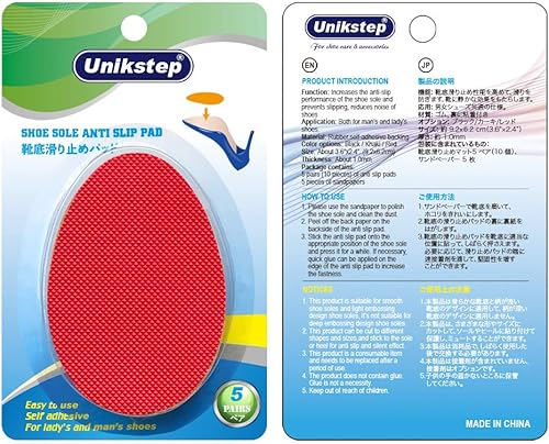 Miniatura 9 de Unikstep 5 pares de suelas de zapatos antideslizantes, almohadillas de goma autoadhesivas antideslizantes, parte inferior del zapato y talón de