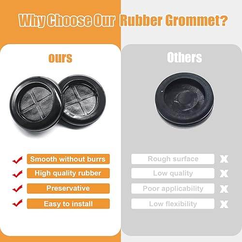 Miniatura 3 de mankk Kit de 53 ojales de goma, 6 tamaños (58 pulgadas, 1316 pulgadas, 78 pulgadas, 1 pulgada, 1-316 pulgadas, 1-12 pulgadas), tapón de goma redondo