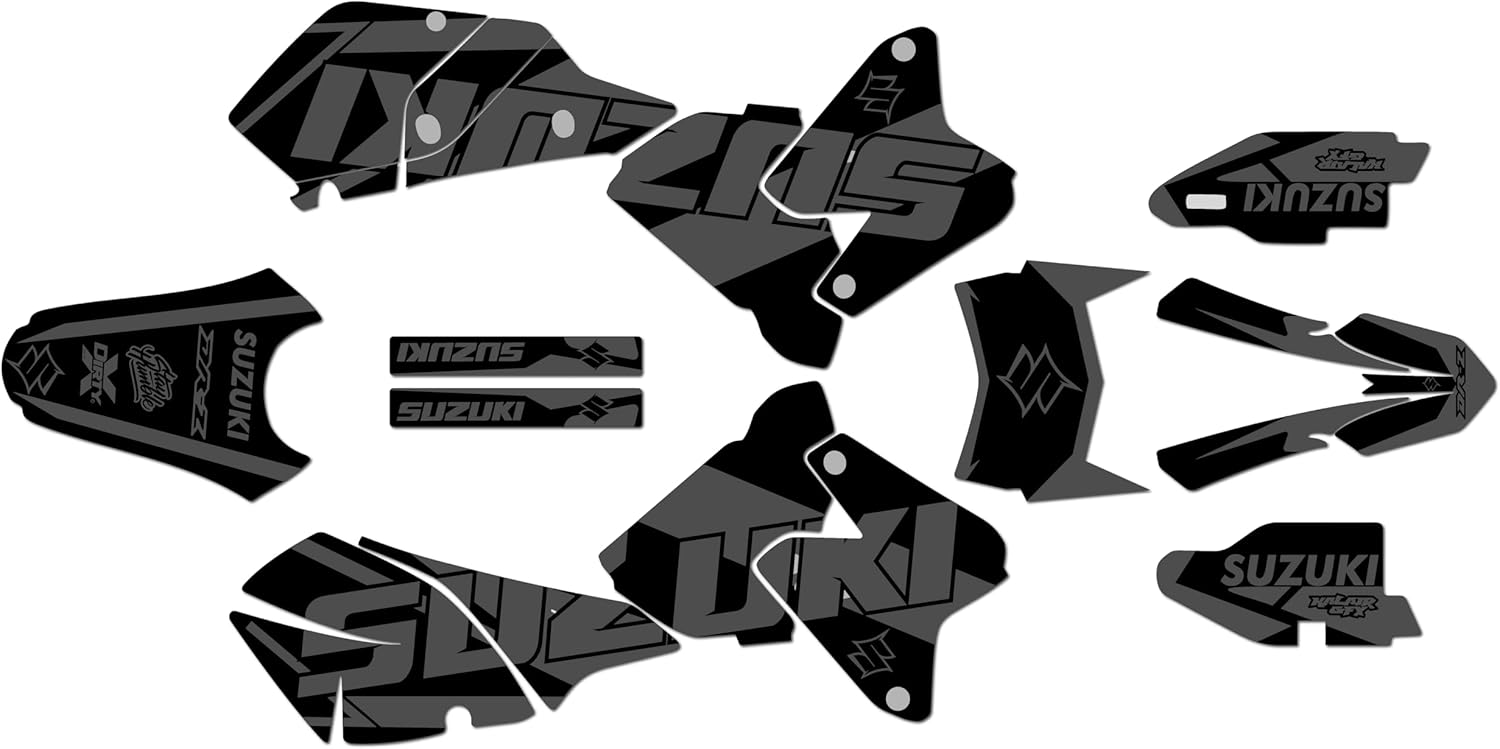 Graphics Kit for Suzuki DRZ400 (2000-2024) Flow Series Blue-Shift 9 Mil - Easy Go - Dirt Pit Bike Motorcycle Stickers, Dirtbike Racing Automotive Decal Motocross Accessories no-Plastics