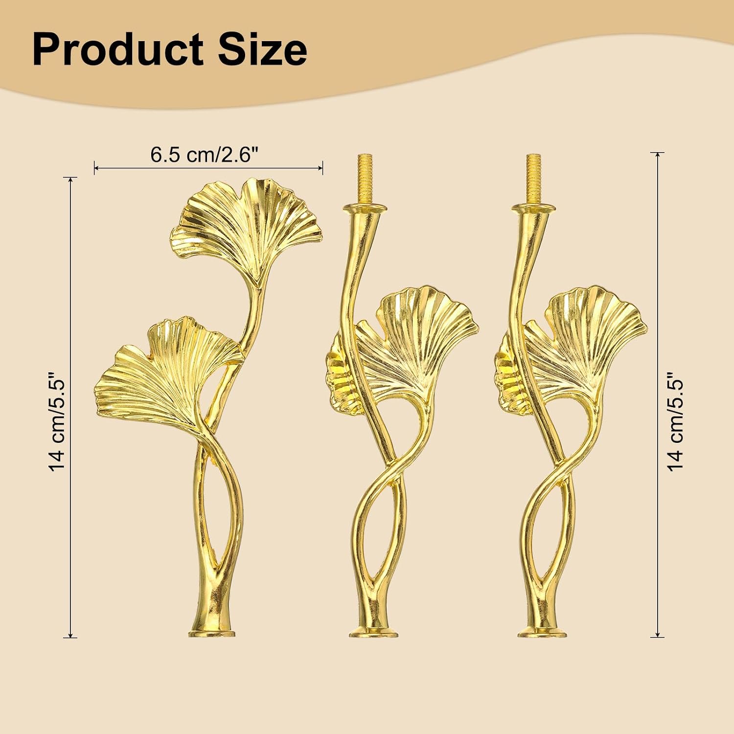 uxcell 3 Tiers Cake Tray Stand Handle Metal Cake Stands Holder Cupcake Dessert Plate Hardware Fitting Holder Rod Stand Handle for Wedding Party Festival Cake Plate, Gold (Flower) image 2