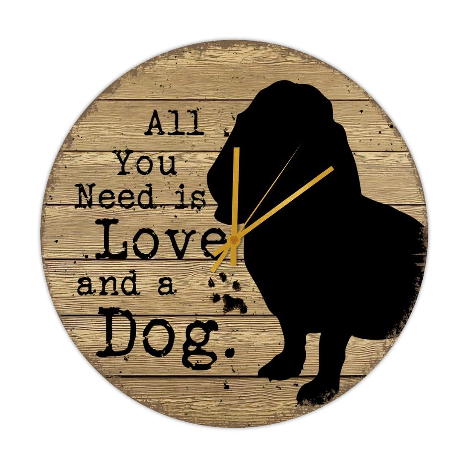Horloge a piles silencieuse grand cadran en bois de ferme 38 cm haute precision