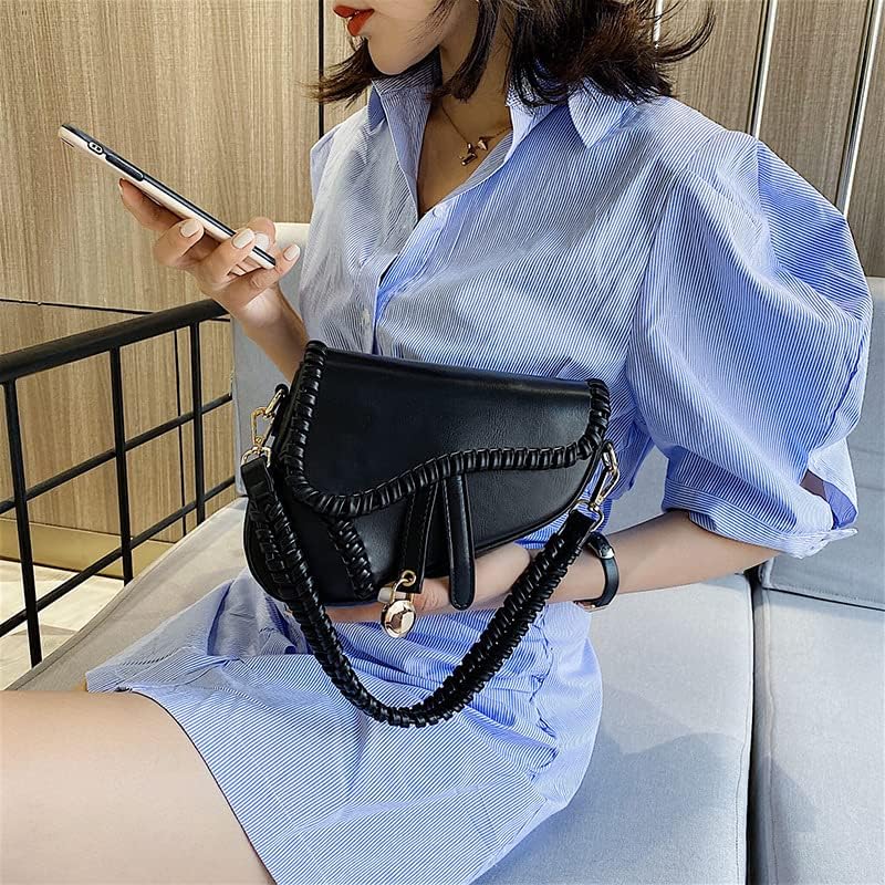 Saddle Shoulder Bag,Saddle Underarm Bag with Crossbody Shoulder Strap,Retro Crossbody Bags Underarm Vintage Handbag Satchel - Image 3