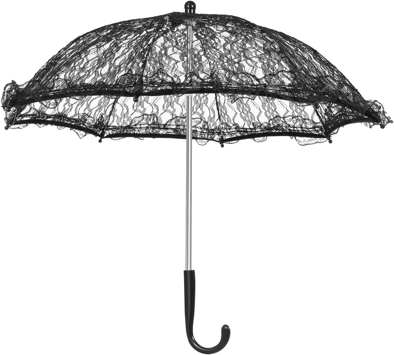 VICASKY Vintage Lace Umbrella, Black Bridal Parasol for Wedding Decoration, Stage Performance Props, Photography Accessories, - Image 9