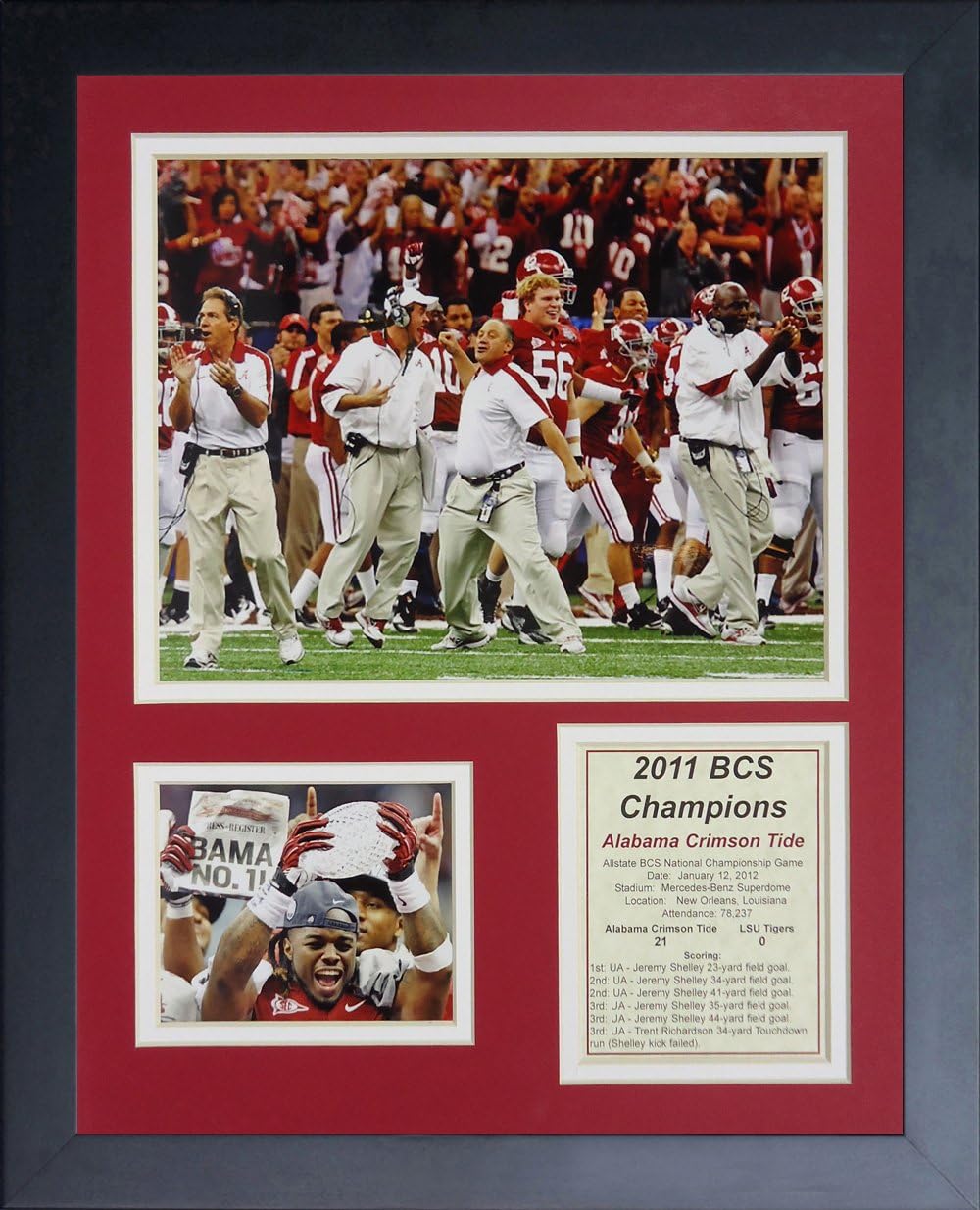 Legends Never Die "2011 Alabama Crimson Tide National Champions Framed Photo Collage, 11 x 14-Inch, (12012U)