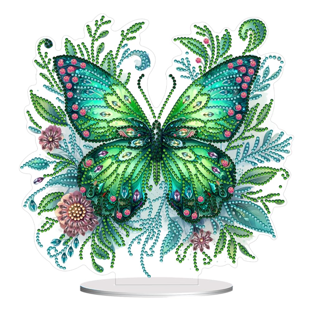 SPEPROECO Butterfly Diamond Art Painting Kits 5D DIY Diamond Art Butterfly Tabletop Ornaments Single-Side Rhinestone Butterfly Decorations for Home Office