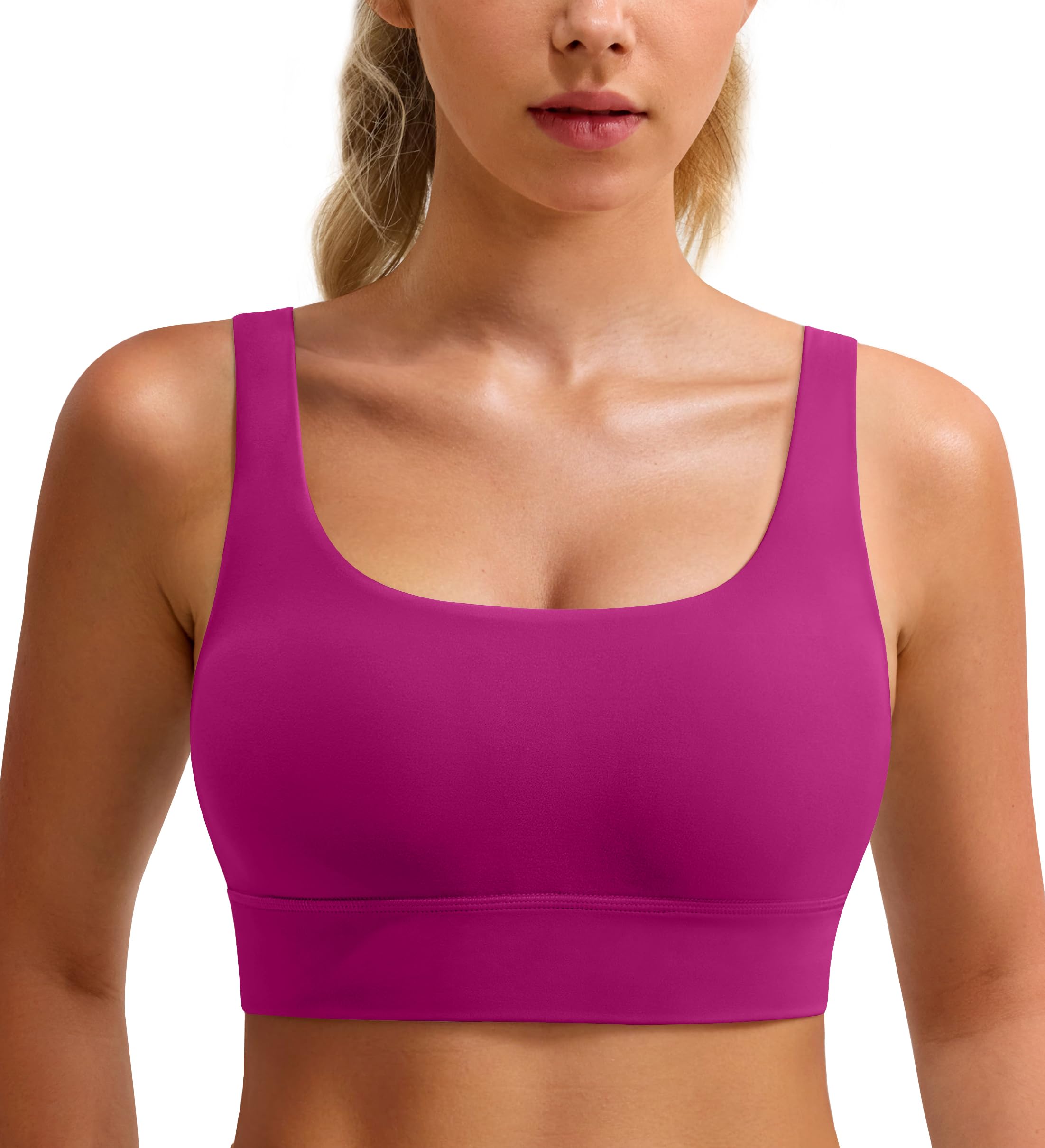 BAYDI Clouduxi Scoop Neck U Back Sports Bra for Women Magenta