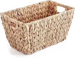 Oikos - Cesto Organizador Retangular com Alças 38cm de Palha Fibra Natural Resistente