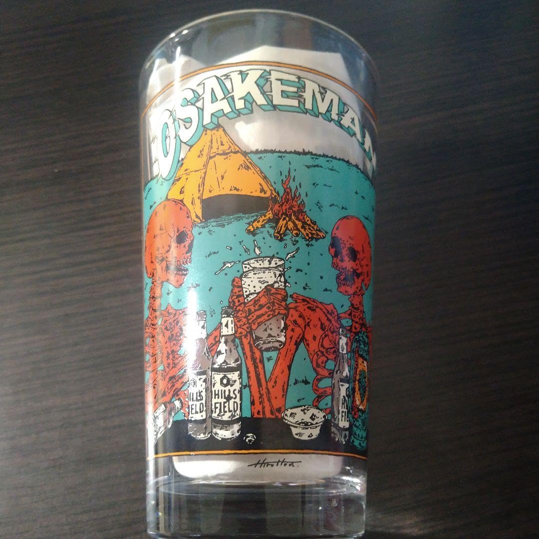 Amazon.co.jp: OSAKEMAN パイントグラス お酒マン HILLS FIELD