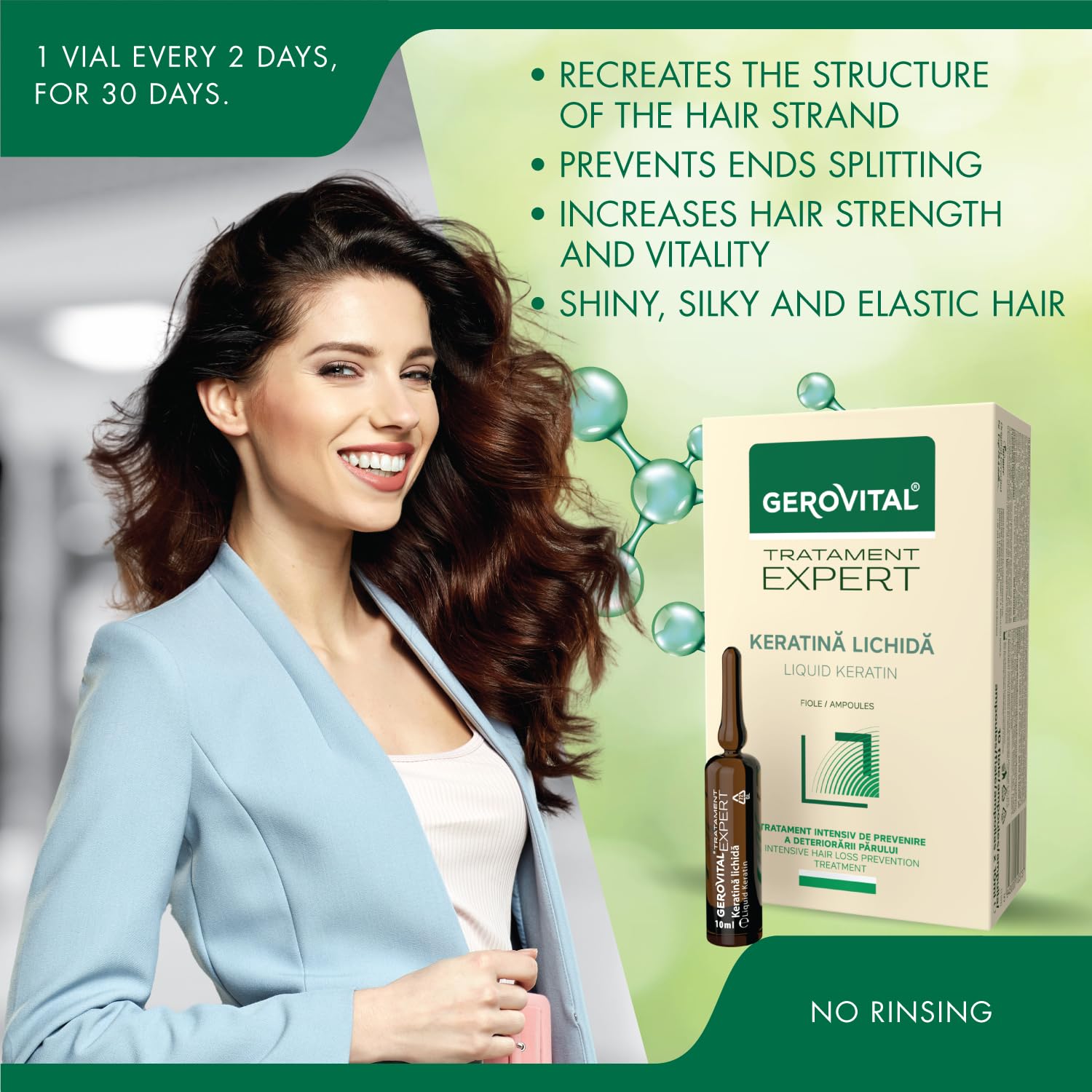 Vials with Liquid Keratin, Intensive Repair Treatment for Damaged Dry or Thin Hair, Anti-Fall & Anti-Dandruff - Image 4