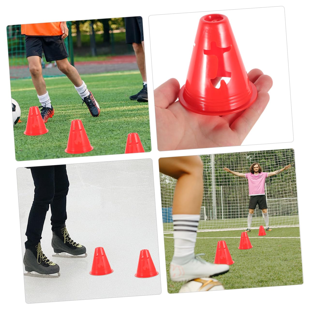 ibasenice Conos Pequeño Cono De Obstáculo Capacitación Cono Marcador Cono De Entrenamiento Deportivo Cono De Disco De Entrenamiento Deportivo Educación Física Rojo