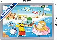 Vista 27 de Trends International Pokémon - Summer Wall Poster, 34L x 22.4W, Gold Framed Version