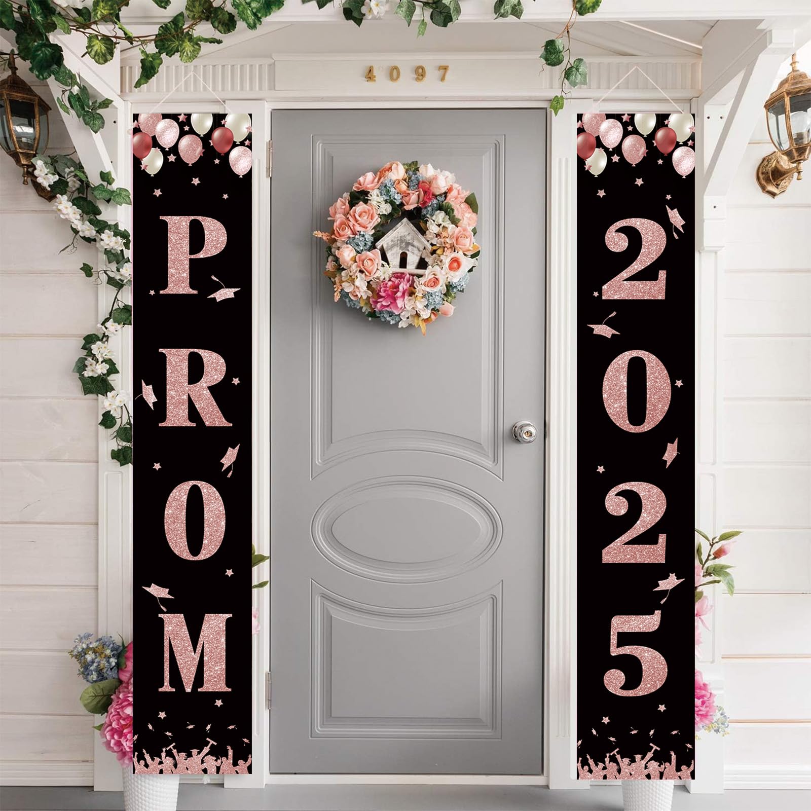 Jiudungs Pink Graduation Banner - 2 Pack, 12x71 Inch, Prom 2025 Decor, Outdoor & Indoor Use - View #8