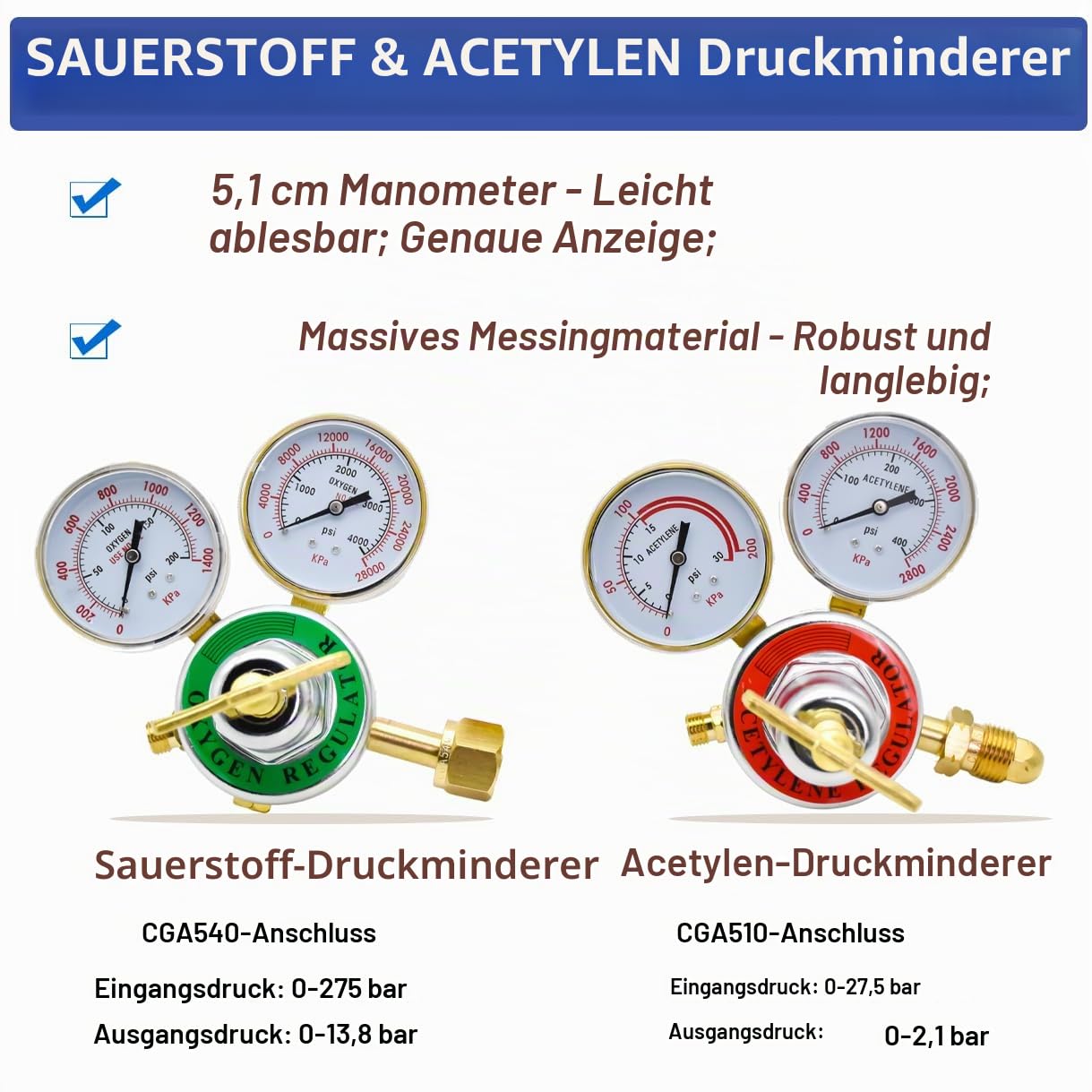 Schneidbrenner-Set, Oxy-Acetylen-Fackel-Set, tragbarer Gasschneidbrenner und Schweißset mit Heizspitze, Acetylen-Sauerstoff-Gasregler, Doppelgasschlauch-Schweißgläser